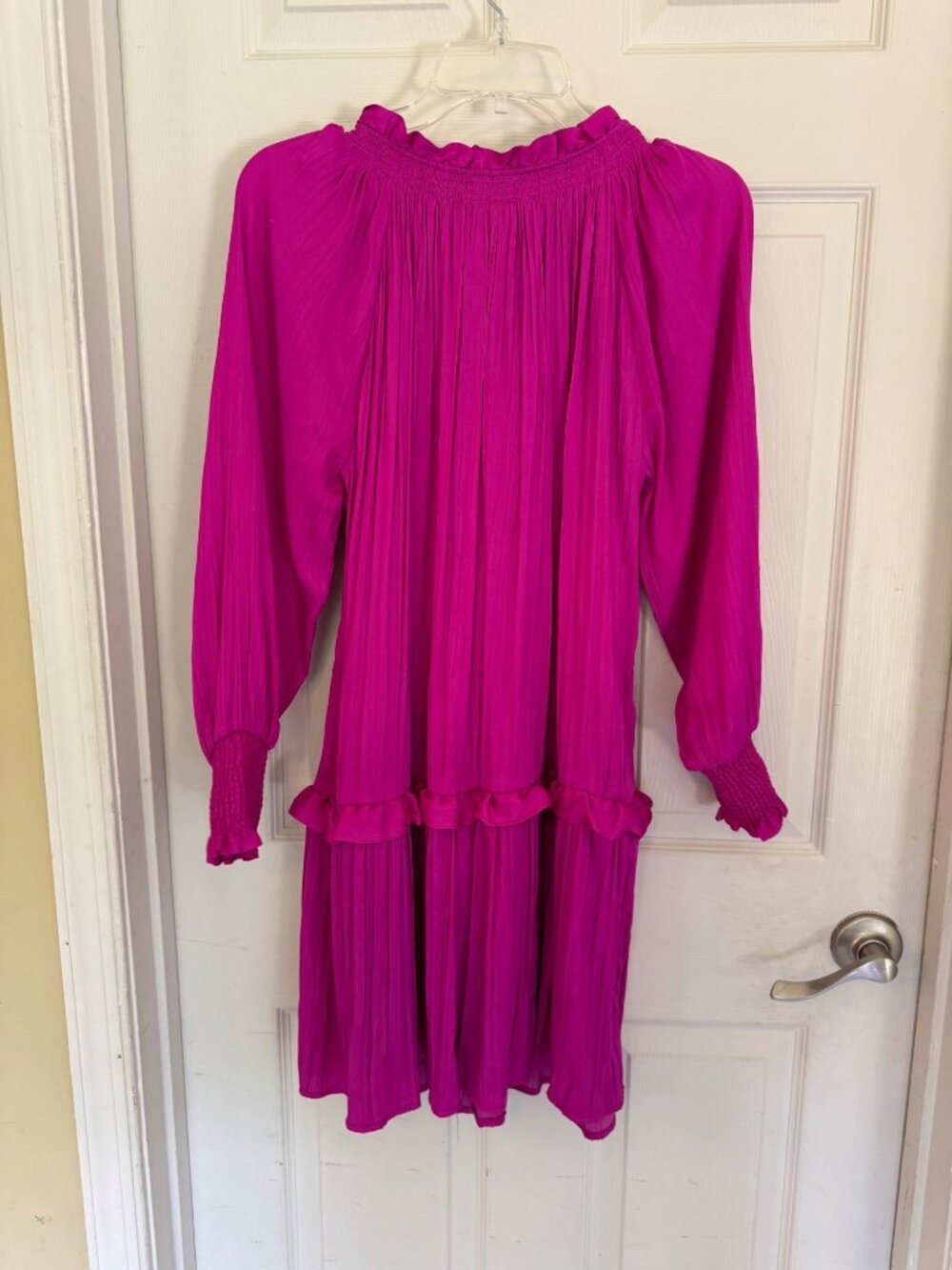 Anthropologie Giulia Tunic Dress Long Sleeve Satin Ruffle Overside Mini XS - Picture 5 of 6